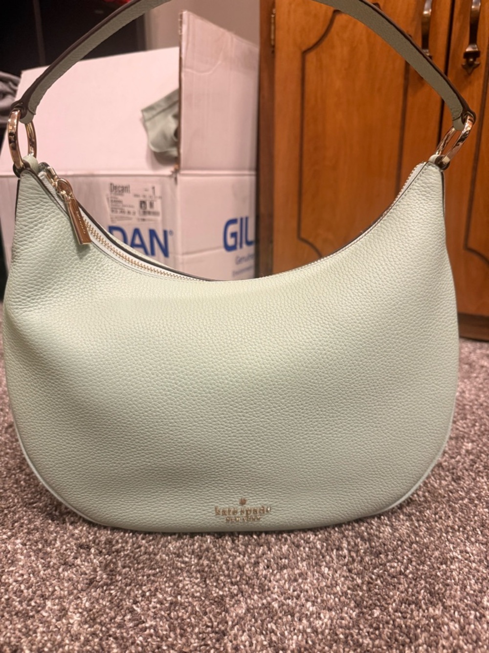 kate spade Mint Green Pebbled Leather Shoulder Hobo